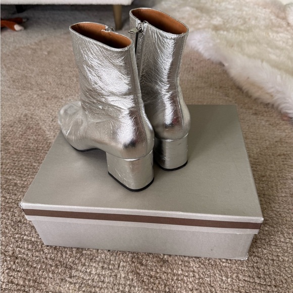 Marni Silver Leather Ankle Boots Mod style size 10  / 40 European - Picture 5 of 16